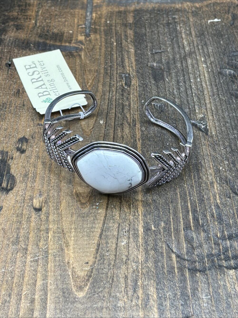 Barse Go West Cuff Bracelet- Howlite- Silver- NWT